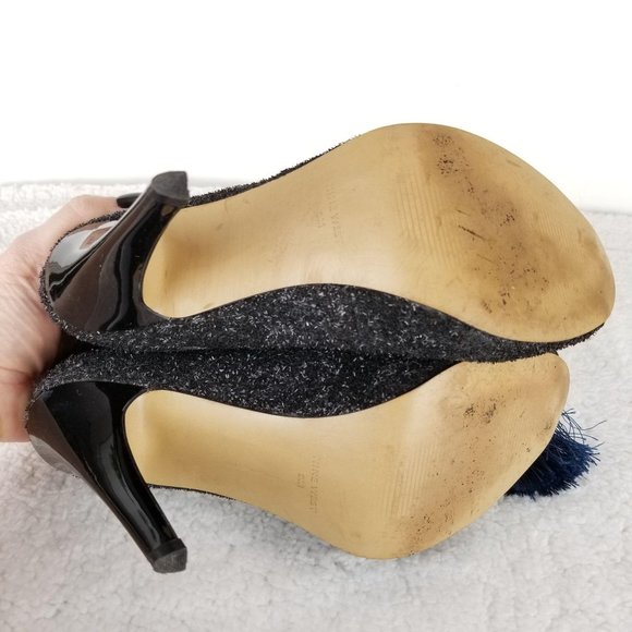 NINE WEST Womens sz 8《265》glitter peep toe pumps - Picture 7 of 9